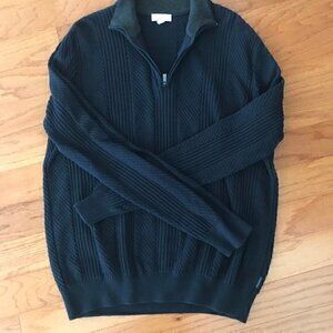 Calvin Klein Quarter Zip Up Knit Sweater Sz M
